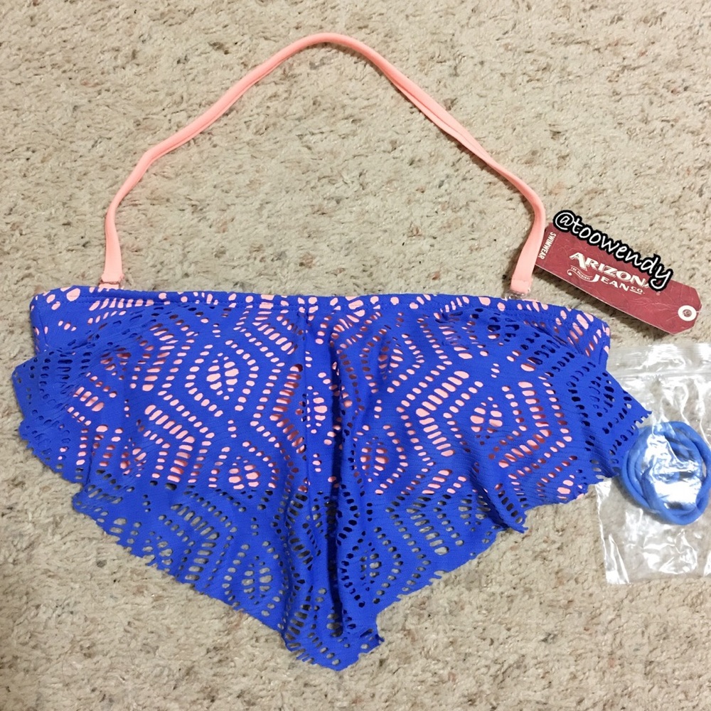 Arizona Laser-Cut Flounce Bralette Bikini Swim Top